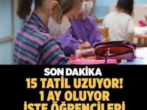 15 tatil bitiyor sömestr tatili 1 ay