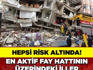 Türkiye'deki en aktif fay hattının bulunduğu bölgeler