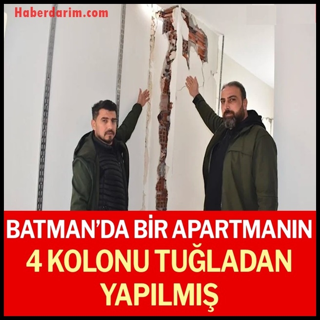 Batman’da bir apartmanın 4 kolonu tuğladan yapılmış galerisi resim 1