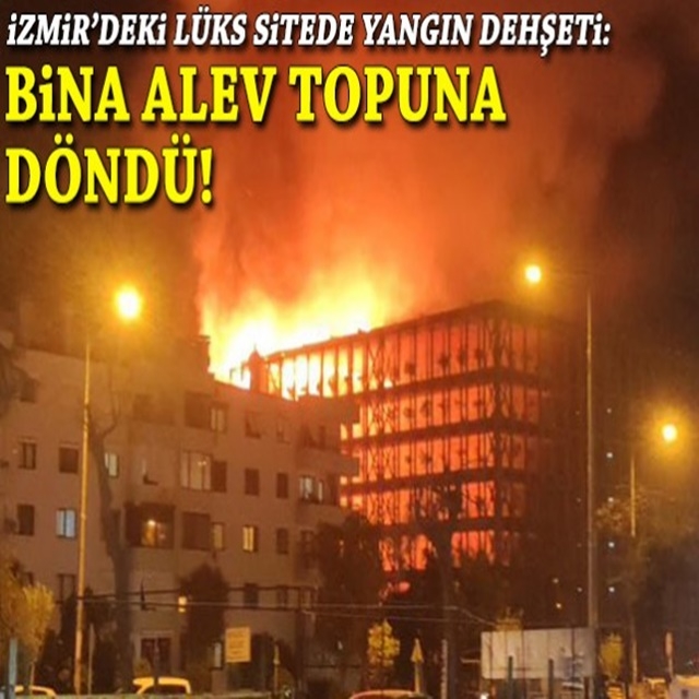 İzmir'deki lüks sitede yangın! galerisi resim 1