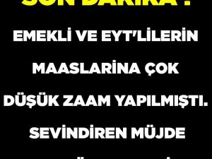 Sevindiren müjde az önce geldi..