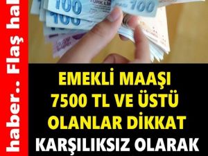 Emeklilere Karşılıksız olarak verilecek