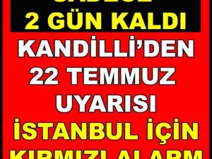 Kandilli Rashatanesinden Acil Koduyla Uyarı Geldi