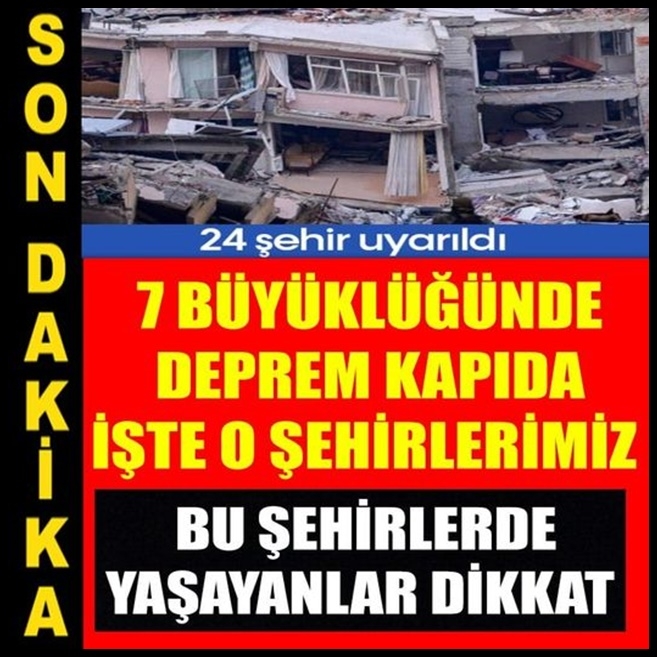 Türkiye'de 7 Büyüklüğünde Deprem Beklenen İller! galerisi resim 1