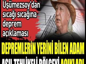 Prof. Dr. Şener Üşümezsoy, meydana gelen deprem ile ilgili korkutan bir 