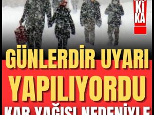 Yoğun kar yağışı nedeniyle okullar tatil edildi..