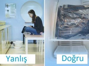 Kot Pantolonu Bir poşete koyup derin dondurucuda bekletin ve…