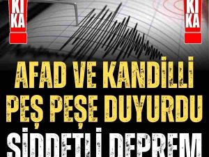 AFAD ve Kandilli peş peşe duyurdu! korkutan deprem!