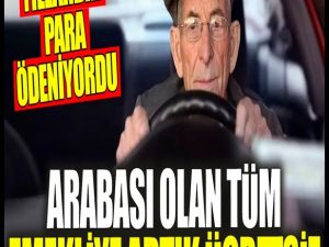 Arabası olan emeklilere müjde verildi.