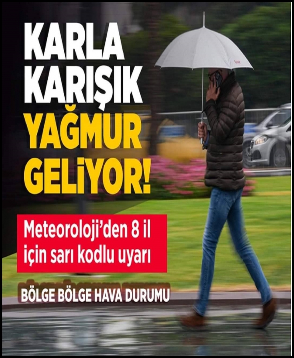 Karla karışık yağmur geliyor! galerisi resim 1