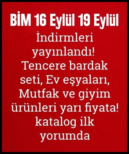 BİM'DE DEV İNDİRİM BAŞLADI KAÇIRAN ÜZÜLÜR KATALOG galerisi resim 1