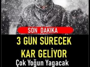 YOĞUN KAR GELİYOR