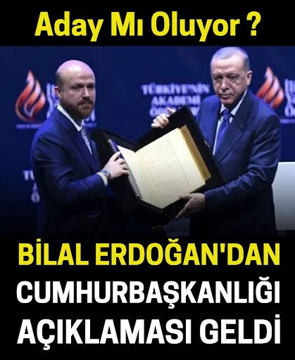 Bilal Erdoğan'dan açıklama..
