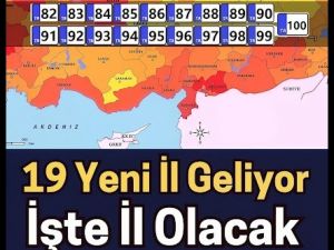 İl olacak yerlerin listesi