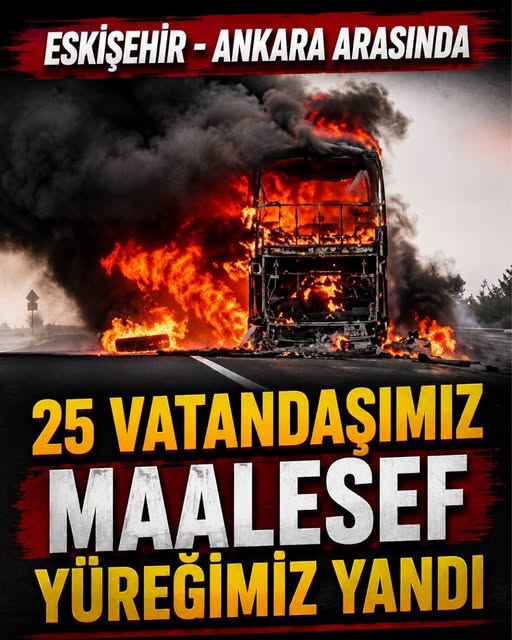 Yolcu Otobüsü Alev Alev Yandı