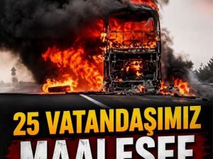 Yolcu Otobüsü Alev Alev Yandı