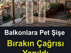 Balkonlara pet şişe