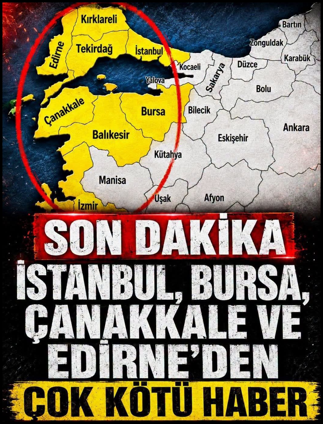 İstanbul,Bursa,Çanakkale için kritik uyarı