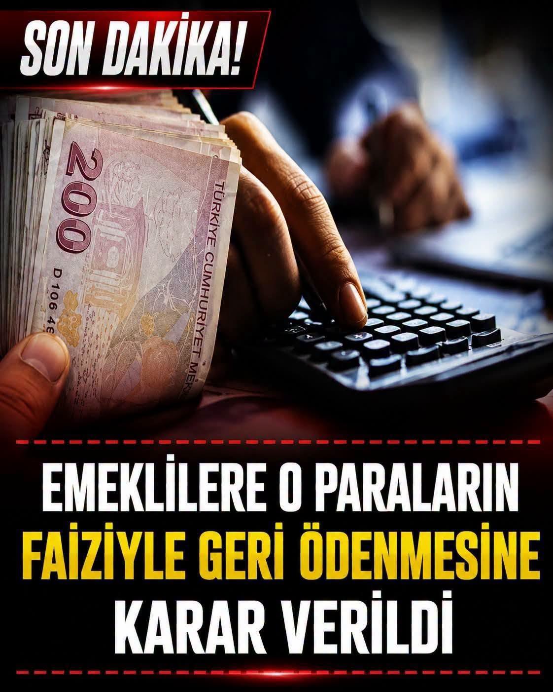 Emeklilere o paralar faiziyle geri ödenecek