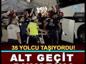 Yolcu otobüsü kaza yaptı