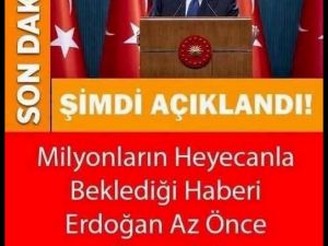 Erdoğan Az Önce Duyurdu..