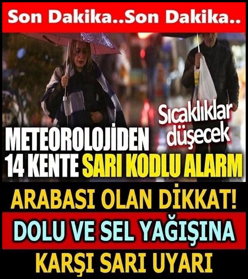 Kuvvetli yağış ve fırtınayla birlikte