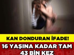 16 yaşına kadar 43 bin kez tecavüze uğradı