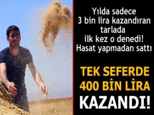 İlk kez ekti, 400 bin lira gelir bekliyor