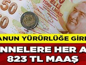 KANUN YÜRÜRLÜĞE GİRDİ! ANNELERE HER AY 823 TL MAAŞ...