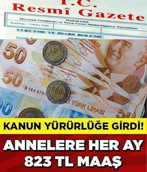 KANUN YÜRÜRLÜĞÜ GİRDİ... ANNELERE HER AY MAAŞ... galerisi resim 1