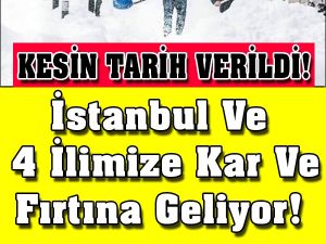 İstanbul Ve 4 İlimize Kar Ve Fırtına Geliyor..