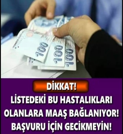 Dikkat Bu Hastalıklara Yakalananlara Aylık Bağlanıyor galerisi resim 1