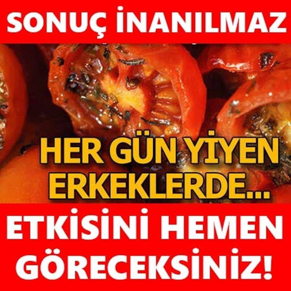 DOMATESİ HERGÜN YİYEN ERKEKLERDE galerisi resim 1