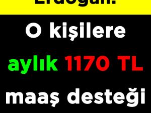 Cumhurbaşkanı Erdoğan: O kişilere aylık 1170 TL maaş desteği vereceğiz
