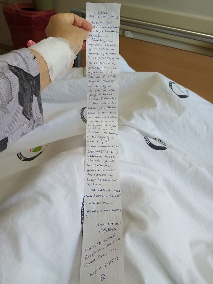 Korona virüsten taburcu olan sağlık çalışanından duygulandıran mektup galerisi resim 2