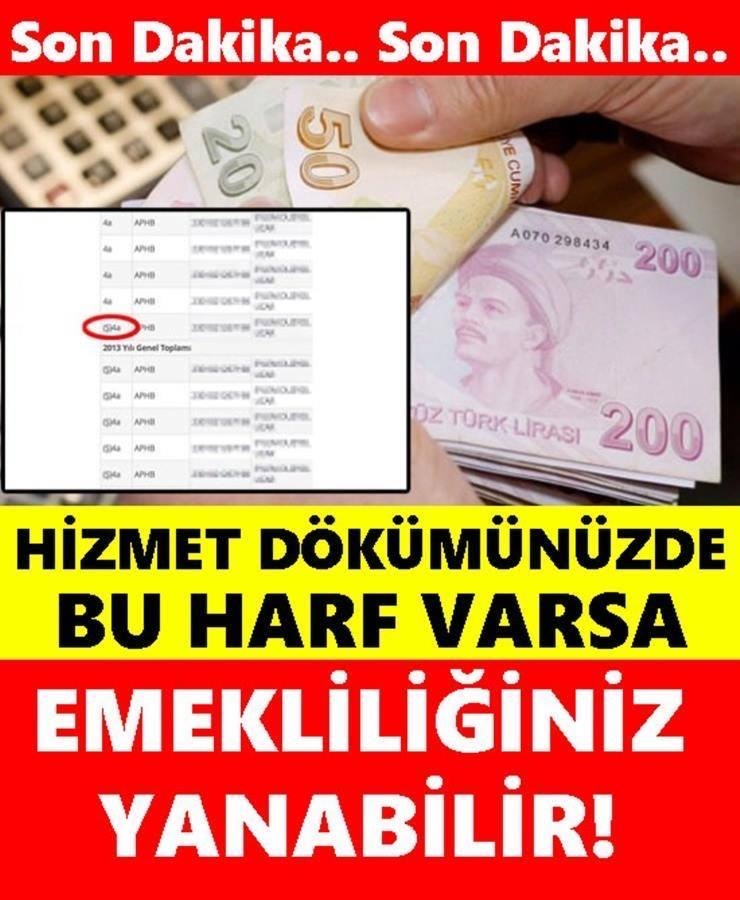Hizmet Dökümünde Bu Harf Varsa Emekliliğiniz İptal Olabilir galerisi resim 3