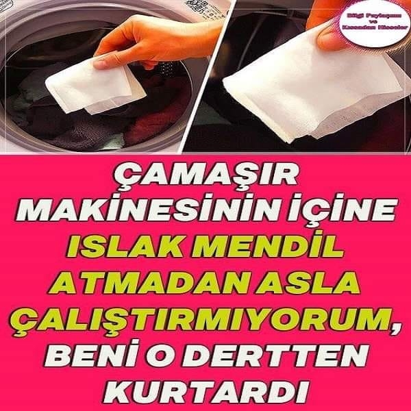 Çamaşır Makinesine Islak Mendil Atmak galerisi resim 1