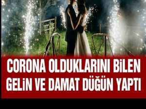 Koronalı Gelin Damat Düğün Yaptı