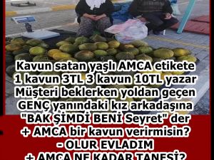 1 kavun 3TL 3 kavun 10TL yazar