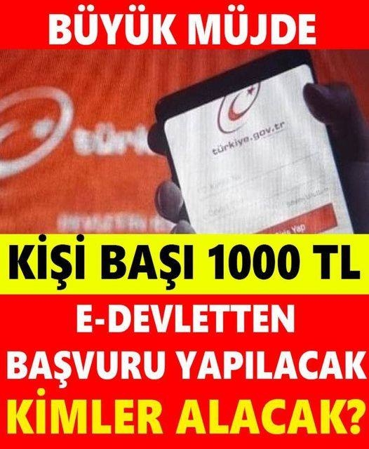 Bakan Açıkladı Kişi Başı 1000 Lira galerisi resim 1
