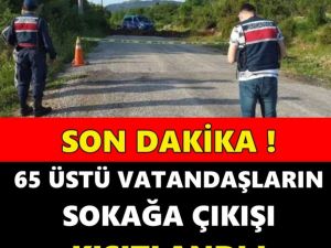 65 yaş üstüne sokağa çıkma yasağı