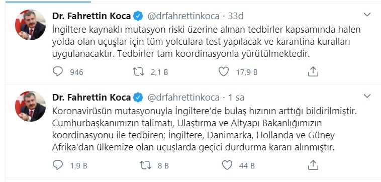 Türkiye mutasyona uğramış koronavirüs nedeniyle 4 ülkeye kapıları kapatt galerisi resim 3