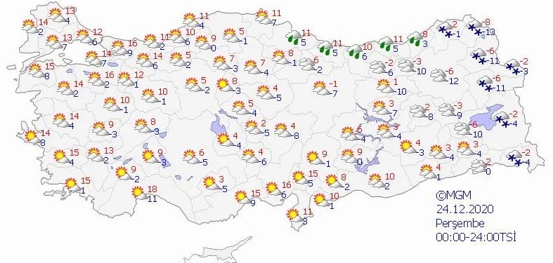 24 Aralık hava durumu! Meteoroloji'den uyarı; Kar ve sağanak yağış  galerisi resim 7
