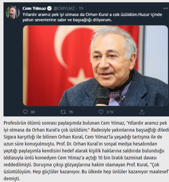 Felaket tellalı Onur Akay duyurdu: Prof. Dr Orhan Kural koronadan hayatı galerisi resim 4