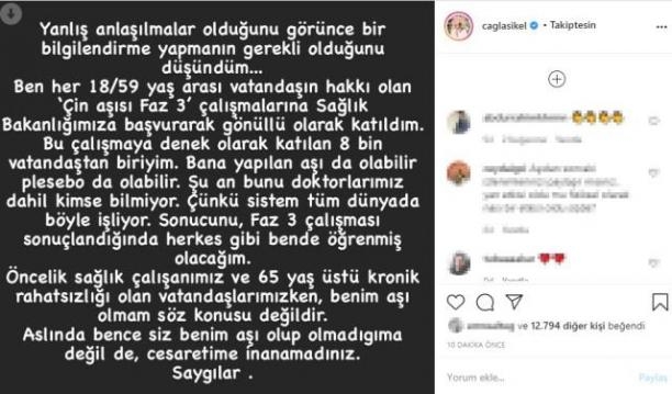 Koronavirüs aşısı olan Çağla Şıkel, gelen tepkilere sert çıktı galerisi resim 3