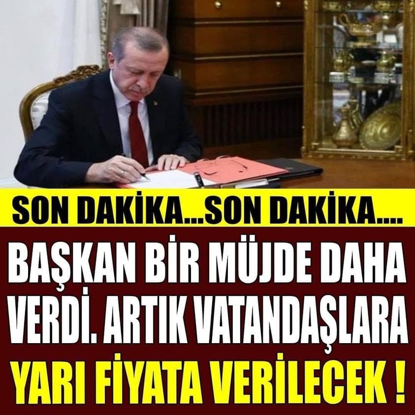 Başkan Erdoğan talimatı verdi! Artık yarı fiyatına verilecek. galerisi resim 1