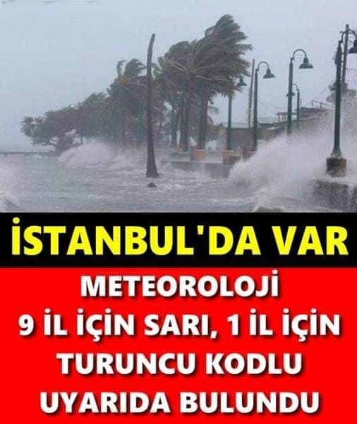 METEOROLOJİ 9 İL İÇİN SARI, 1 İL İÇİN TURUNCU KODLU UYARIDA BULUNDU. galerisi resim 1