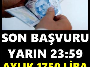 Aylık 1750 lira destek... Son başvuru 11 ocak günü