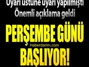 Perşembeden itibaren