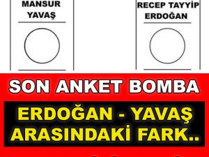 Bu pazar seçim olsa Yavaş-Erdoğan farkı.